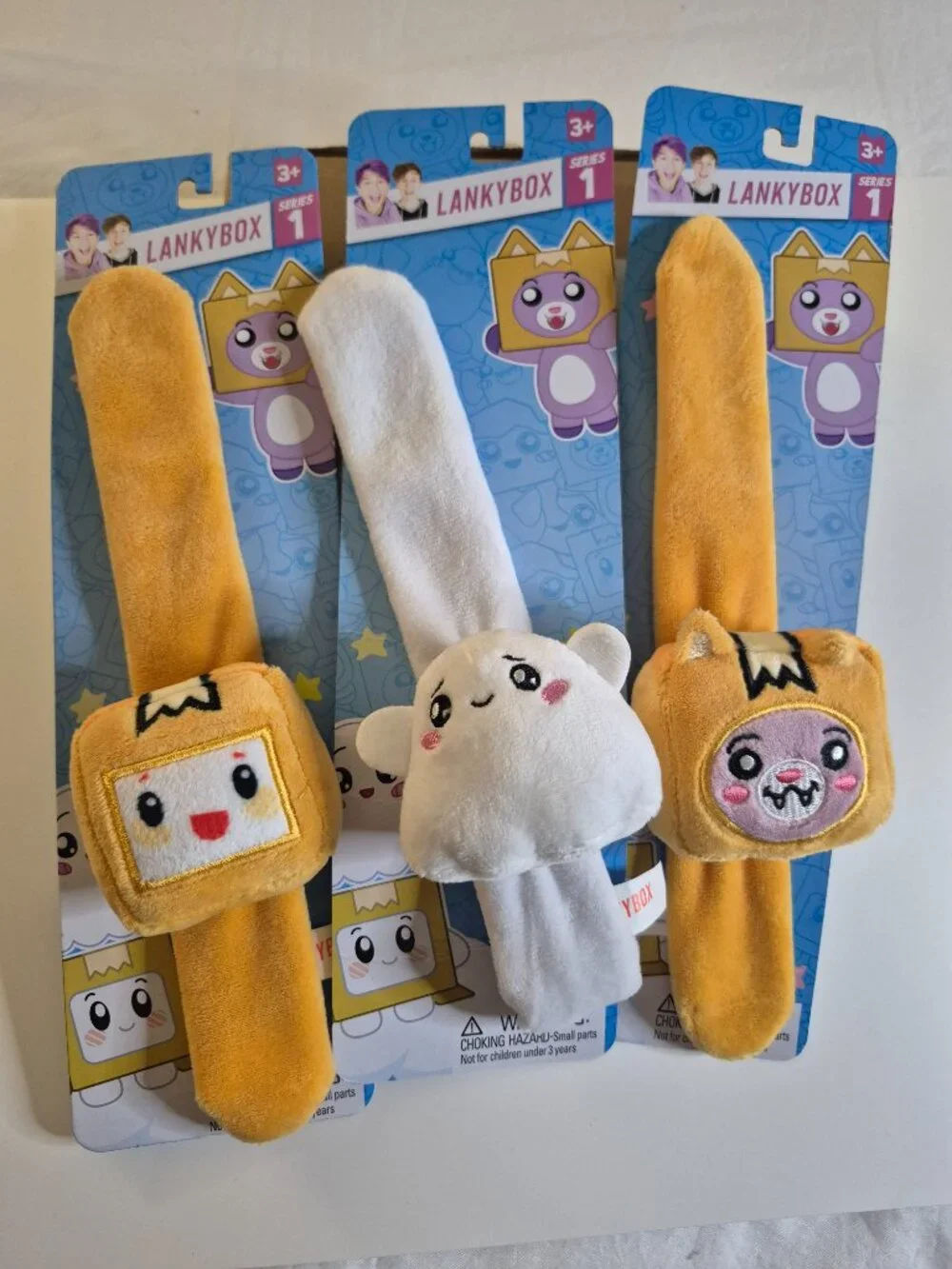 Lankybox Series 1 Boxy, Ghosty and Foxy Plush Bracelet Portable Fun, NEW